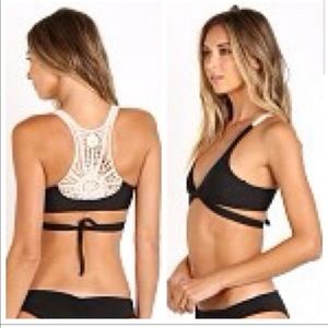L*space NEW Joey Wrap Crochet Back Bikini Top small Anthropologie bottom medium